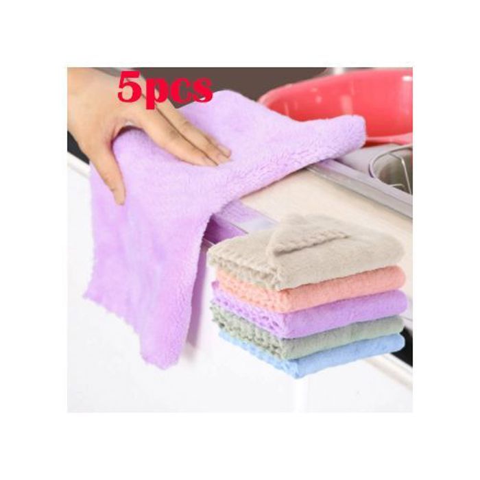 Pack 5 pcs Chiffon de nettoyage, serviette de nettoyage