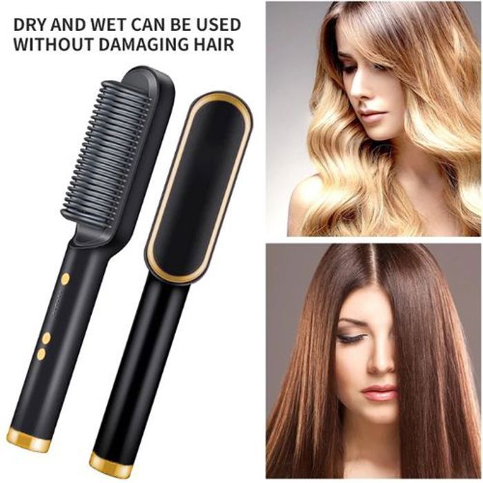 Lisseur de cheveux, peigne à barbe en céramique Tourmaline, Peigne à lisser