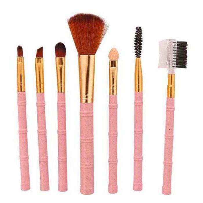 Ensemble de Pinceaux - GENERIC - 7 Pièces - Végétalien - Poils Synthétiques - Rose
