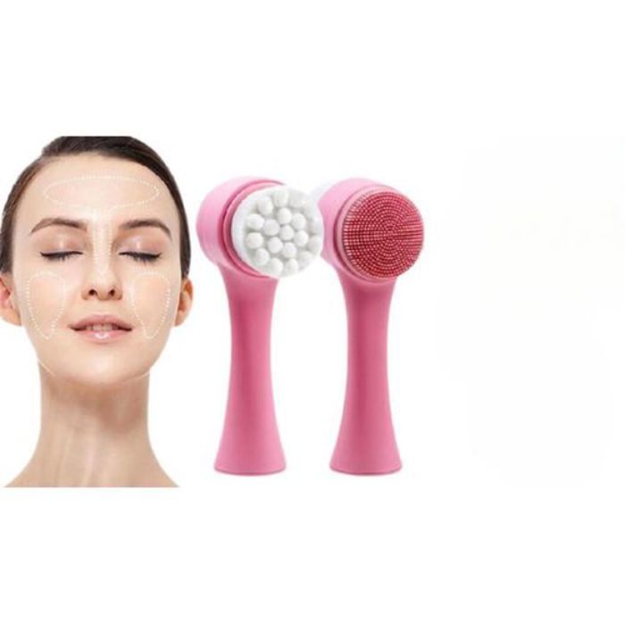 Brosse nettoyante à double face en silicone pour le visage - Lavage facial