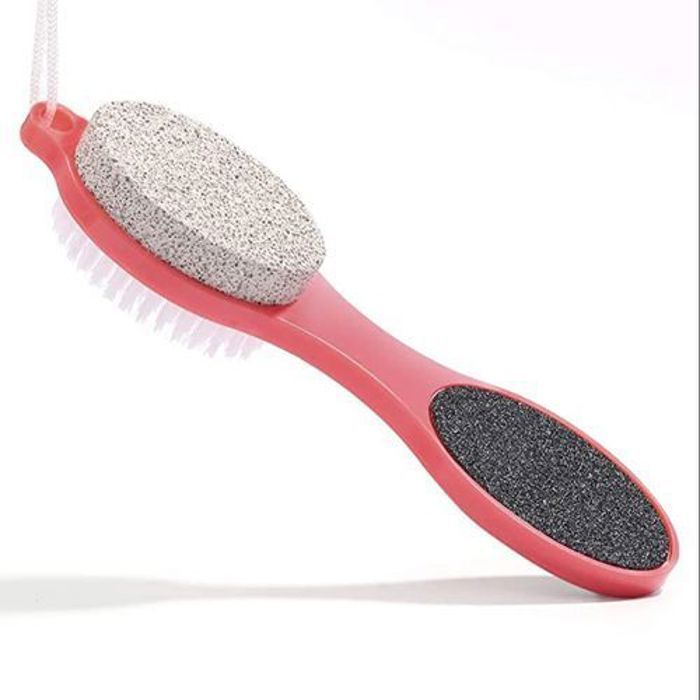 Brosse exfoliante à double face pour traitement à la pierre volcanique 4 en 1