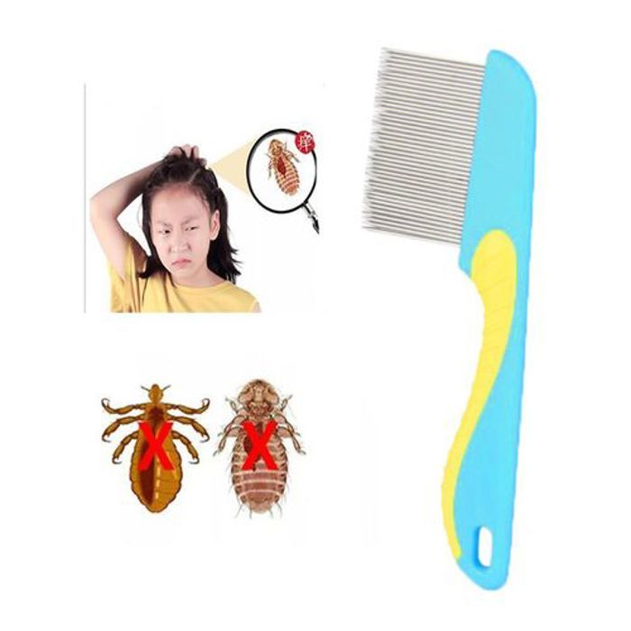 Peigne anti-poux , accessoire de toilettage confortable en acier inoxydable, brosse à vermifuges, poils courts et longs