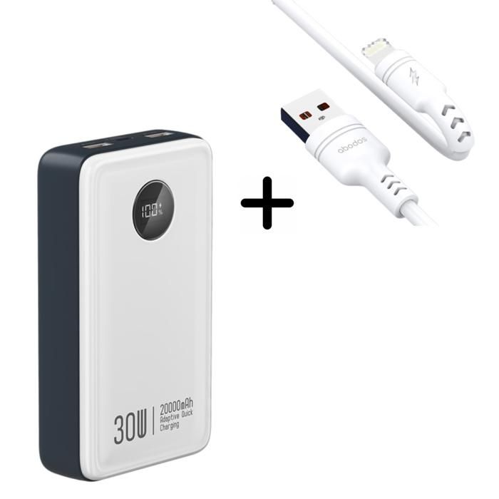 Powerbank 20000 mAh Konfulon A31Q Original + Câble Lightning Abodos AS-DS33i - Mini pack