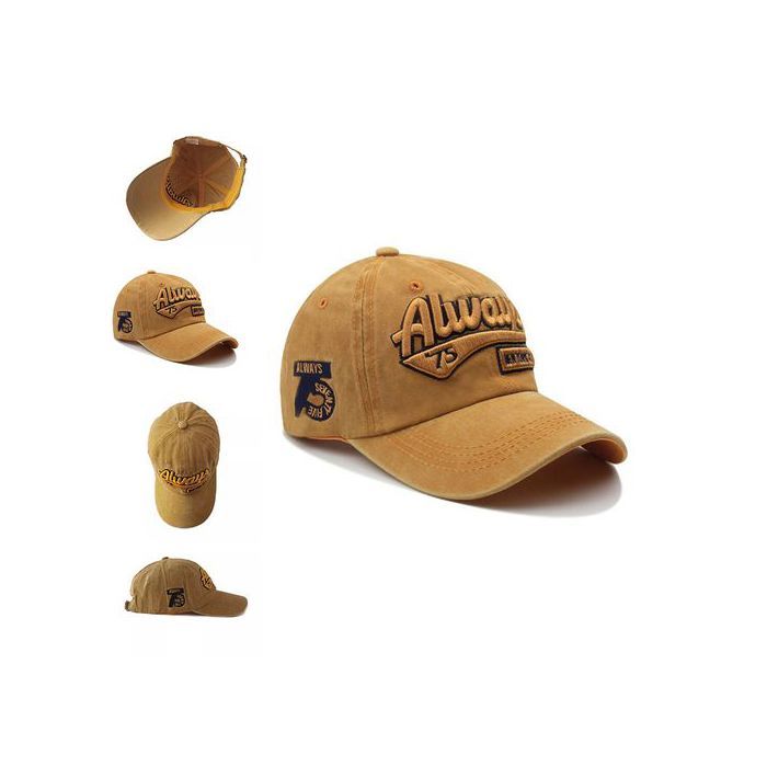 Chapeau de Baseball - Always 75 - New York City - Coton 100% - Réglable - Jaune