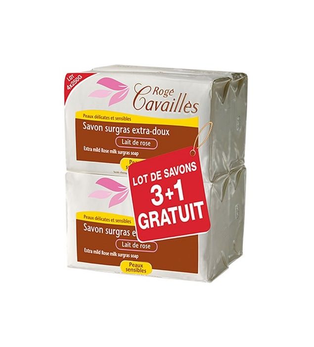 ROGE CAVAILLES Savon Surgras Fleur De Coton 3+1*250g Pack