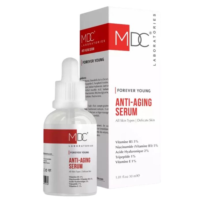 Sérum Anti-âge - MDC - Forever Young - 30 ml - Peptides - Acide Hyaluronique - Antioxydants