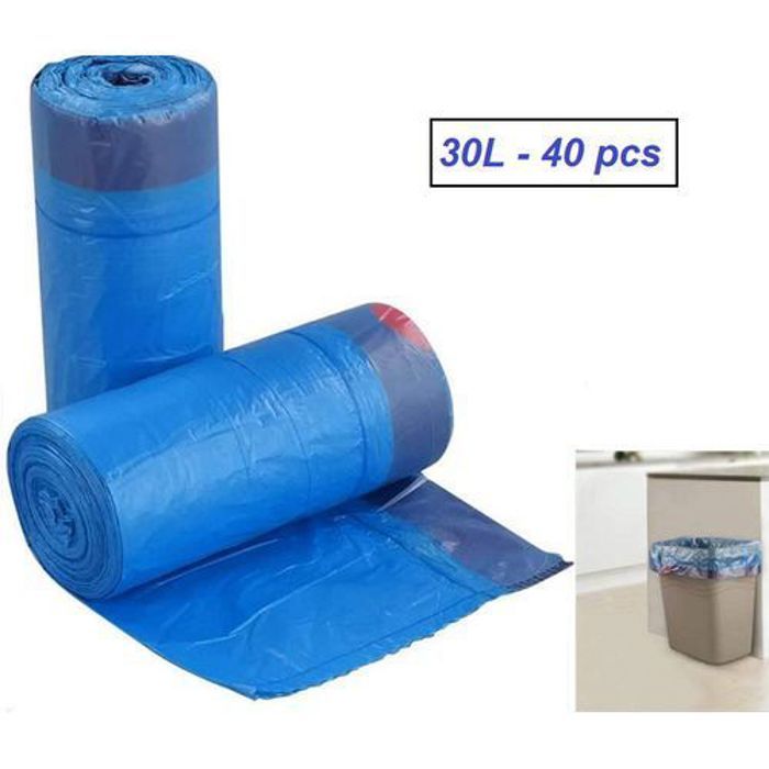 Sacs poubelles anti-gouttes, 30 litres, 40 pièces, pour ordures ménagères