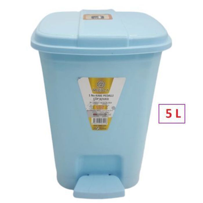 Petite poubelle en plastique de 5L avec pédale, idéale pour studio