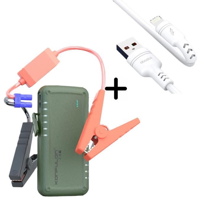 Powerbank 9600 mAh Konfulon A15 Original + Câble Lightning Abodos AS-DS33i - Mini pack