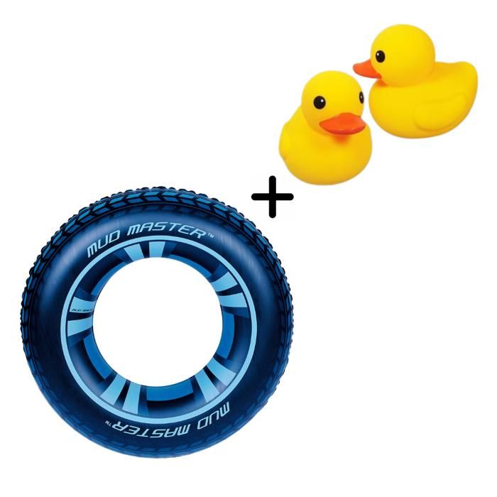 Bouée de natation Bestway en pneu de voiture 91 cm + Deux mini-canards - Mini pack