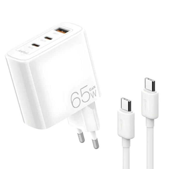 Oraimo Chargeur Rapide 65W GaN Tech USB Type-C Anifast, 3 Sorties avec Cable