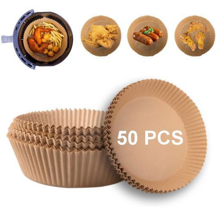 Lot de 50 doublures de friteuse à air, accessoires de friteuse à air