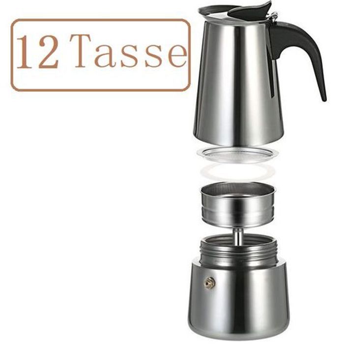 espresso 12 Tasse Espresso cafetière maker, Portable haut Moka en inoxydable