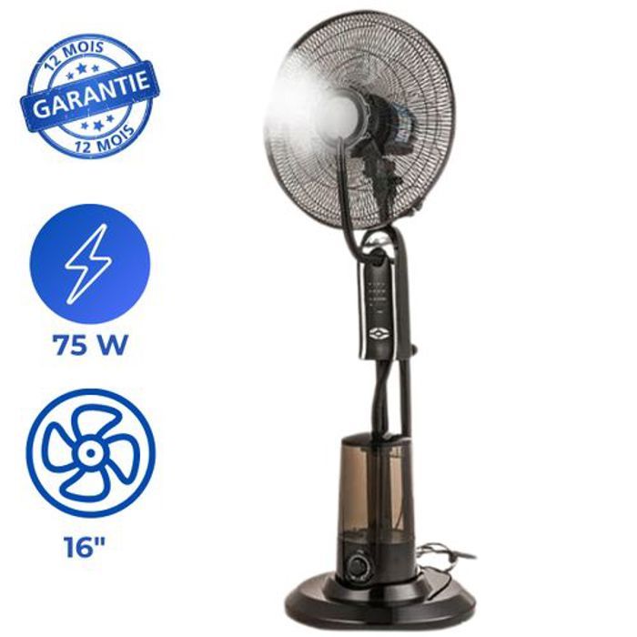 Ventilateur Brumisateur - Sonic - 40 cm - Télécommande - Moteur 100% Cuivre - Sur socle