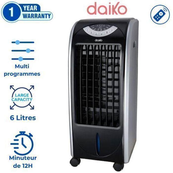 Ventilateur Air Cooler - Daiko - VAC-7600DK - 70W - 3 vitesses - Télécommande incluse