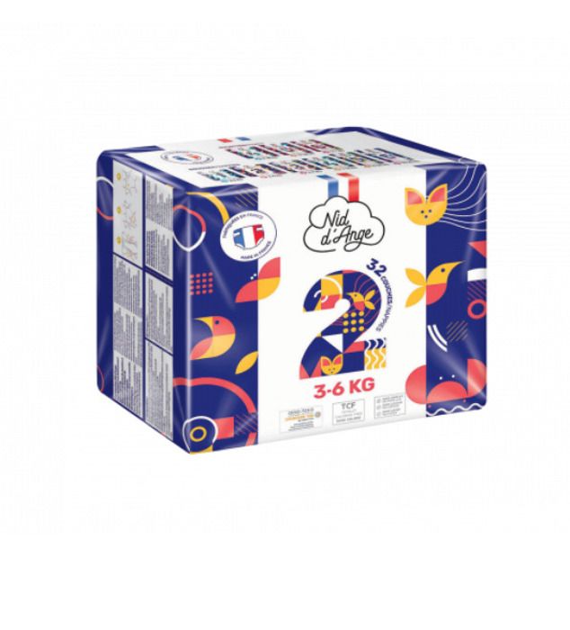 Nid d'ange Couche Taille 2 3/6kg 32pieces