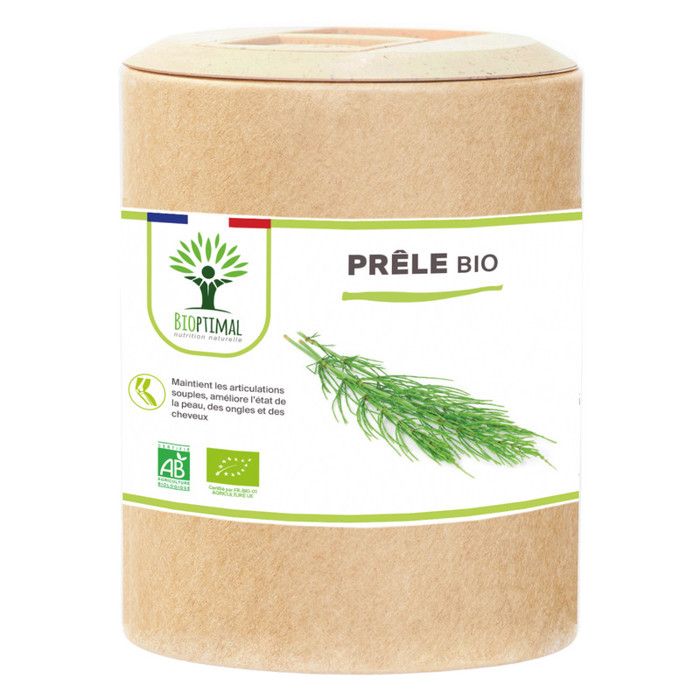 Prêle Bio - Complément alimentaire - Articulation Cheveux Peau - Fabriqué en France - Vegan - 200 gélules
