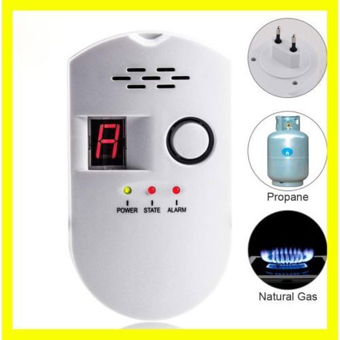 Détecteur de gaz GPL - Gaz Naturel - Affichage LED - Alarme sonore 85 dB - Installation facile
