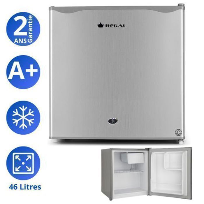 Mini Réfrigérateur - Haute Qualité - 46 Litres - Classe énergétique A+ - Couleur Silver - 55 W