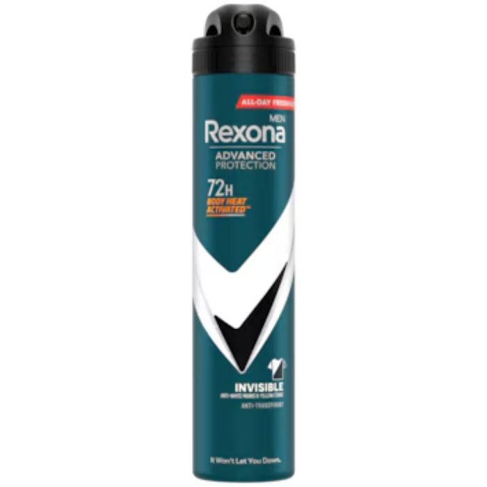 Déodorant - REXONA - Men Advanced Protection - 200mL - Invisible Black & White - Sans alcool