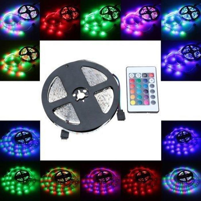 Bande lumineuse RGB Flexible 5 mètres, ruban de lampe décoration