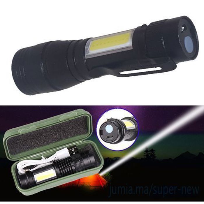 Mini Lampe de poche De police torche de camping rechargeable Haute-Puissance