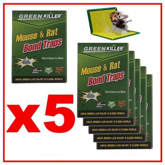 5 PCS Piège à colle efficace pour chasser les souris, les rats et ect ..