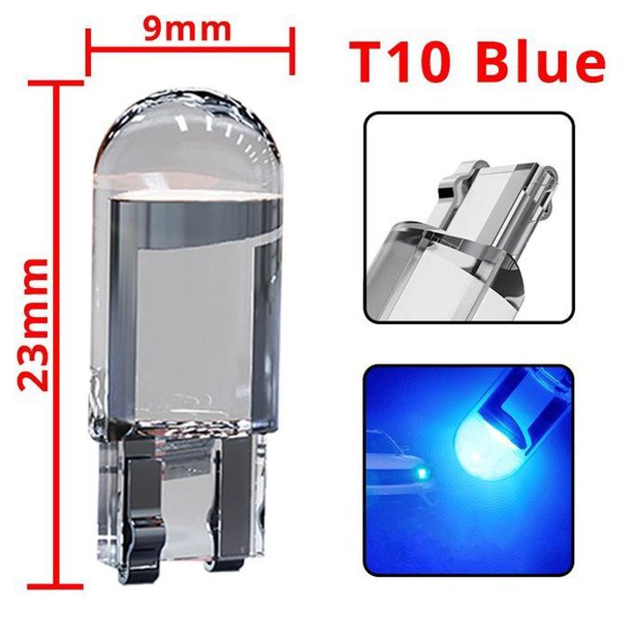 Lampe LED de voiture T10 W5W DC12V,4pcs Blue,lampe automatique pour intérieur de voiture