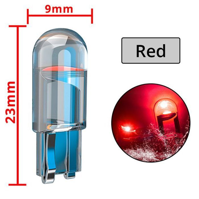 Lampe LED de voiture T10 W5W DC12V,4pcs red,lampe automatique pour intérieur de voiture