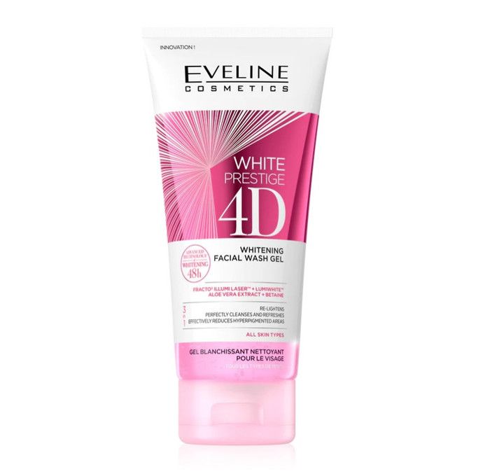 Eveline Cosmetics White Prestige, Gel Nettoyant Blanchissant pour le Visage 3 in 1 - 100ml