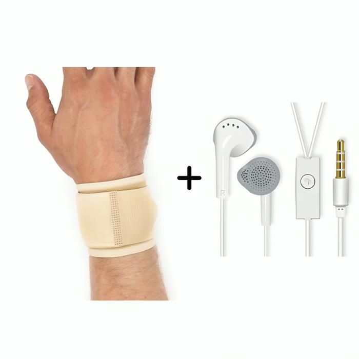 Support de poignet 2 Paire + Écouteur Blanc - Mini pack
