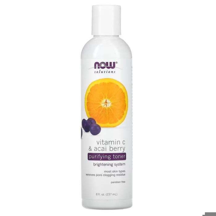 Tonique - NOW FOODS - Vitamine C - Baie d'açaï - 237 ml - Éclaircissant peau