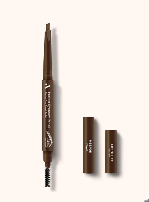 Crayon à sourcils - ABSOLUTE NEW YORK - Perfect Eyebrow Pencil - Marron - Double extrémité - Précision ultime