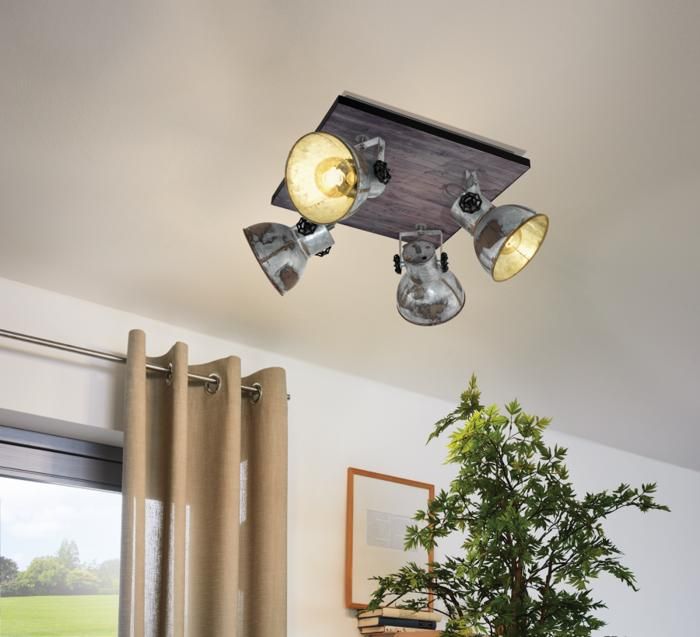 Spot - EGLO - BARNSTAPLE - Vintage - Noir - 450mm x 450mm