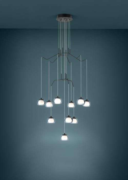 Luminaire en suspension - EGLO - ROVIGANA - Acier noir - 1660mm hauteur - Contemporain