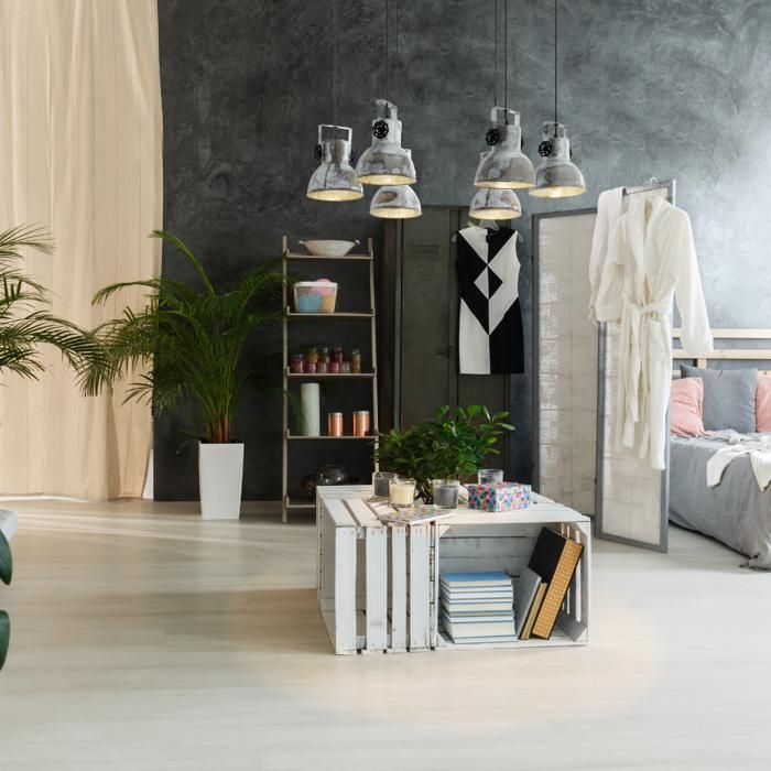 Luminaire en suspension - EGLO - BARNSTAPLE - Vintage - Gris - 1 ampoule nécessaire