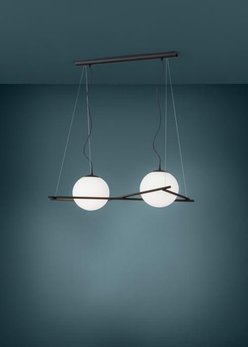 Luminaire en suspension - EGLO - SALVEZINAS - Acier noir - 1100mm hauteur - Design contemporain