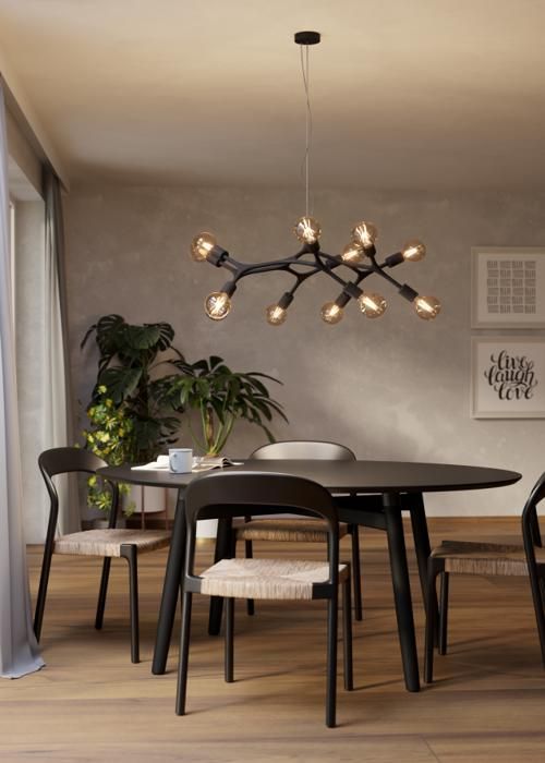 Luminaire en suspension - EGLO - BOCADELLA - Acier noir - 1100mm hauteur - 920mm diamètre