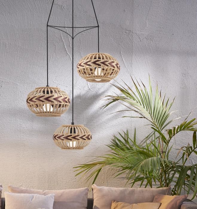 Luminaire en suspension - EGLO - DONDARRION - Acier noir - Hauteur 1300 mm - Diamètre 570 mm