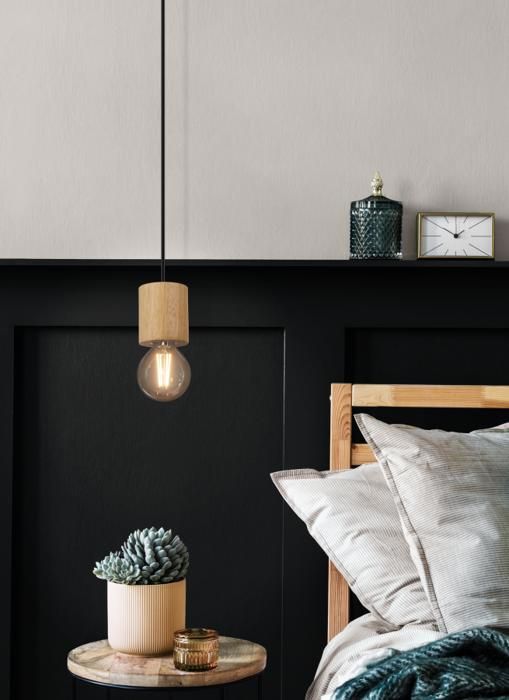 Luminaire en suspension - EGLO - TURIALDO - Bois et acier - Contemporain - 1100mm de hauteur