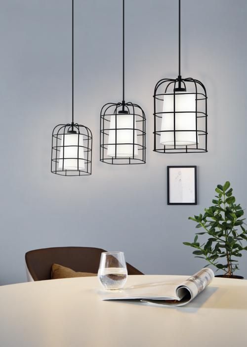 Luminaire en suspension - EGLO - BITTAMS - Acier noir - 1100mm hauteur - Design contemporain