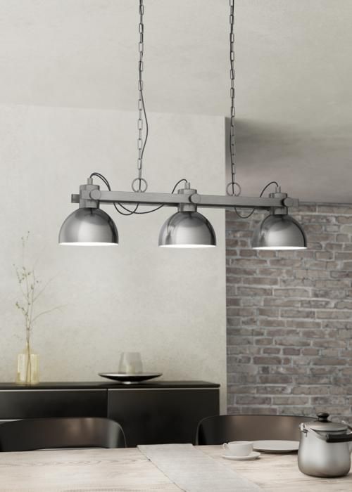 Luminaire en suspension - EGLO - LUBENHAM 1 - Gris - Acier - Design contemporain