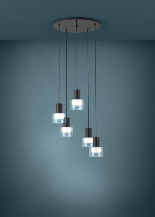 Luminaire en suspension - EGLO - MOLINEROS - Acier noir - 1500mm hauteur - Design contemporain