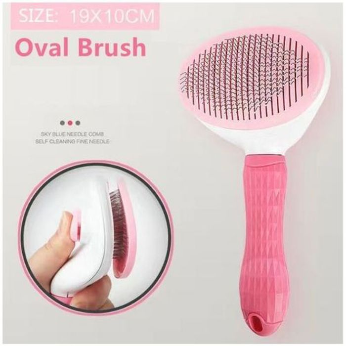 Brosse pour Animaux - Non spécifié - Auto-nettoyante - Rose - Pour poils longs et courts - Protection peau