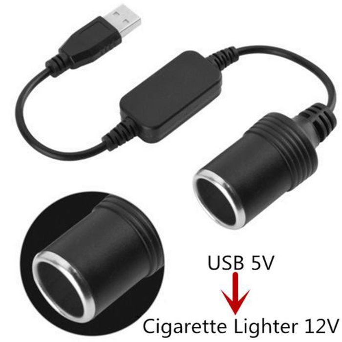 Accessoire - Prise Allume-cigare - Alimentation USB - Universel - Cordon d'alimentation