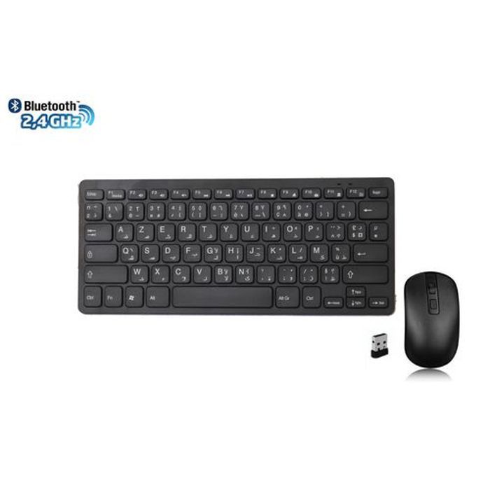 Mini Clavier et Souris Sans Fil Bluetooth USB Pour Ordinateur/Smart TV/Android/IOS