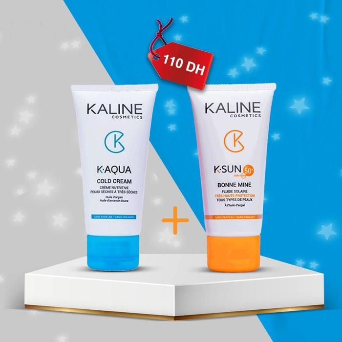Pack Kaline Ksun Écran Solaire Invisible SPF50 + Kaqua Cold Crème Hydratante – Protection & Soin Quotidien (50ml)