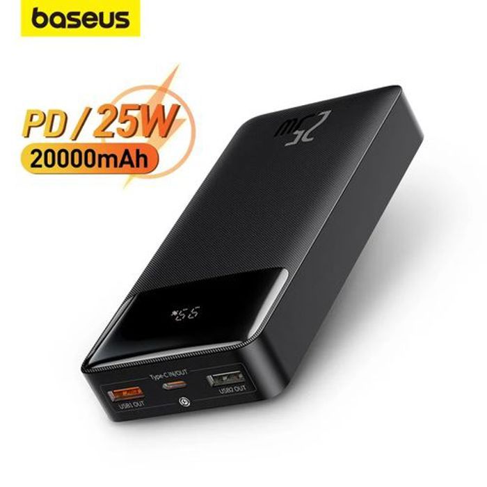 Baseus Power Bank Bipow 20000mAh 25W Charge Rapide PD Type-C, QC3.0