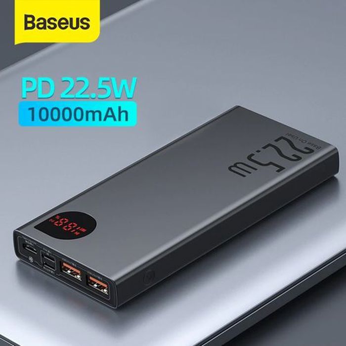Baseus Power Bank 10000 mAh 22,5W Digital Display Quick Charge 3.0 + PD3.0 USB C - Noir