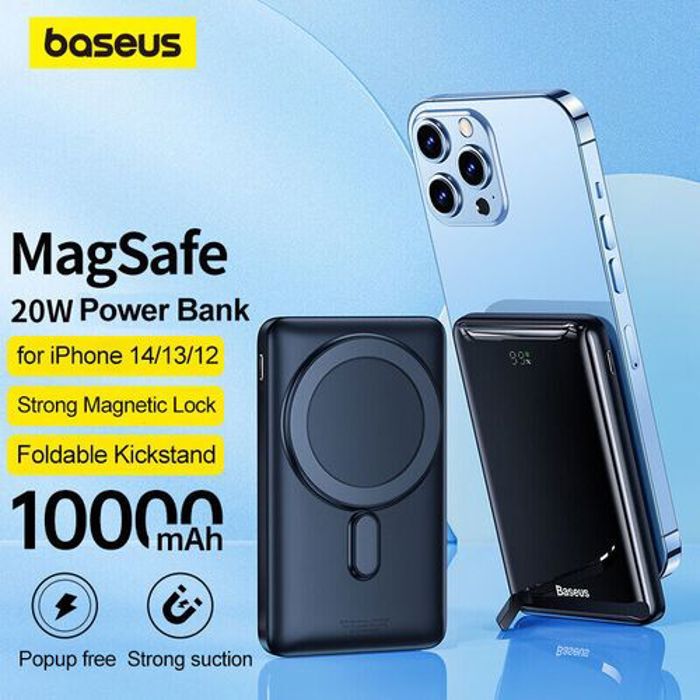 Baseus Power Bank Magnétique Sans fil 20W 10000mAh, Pour iPhone 12/13/14/15 Pro,